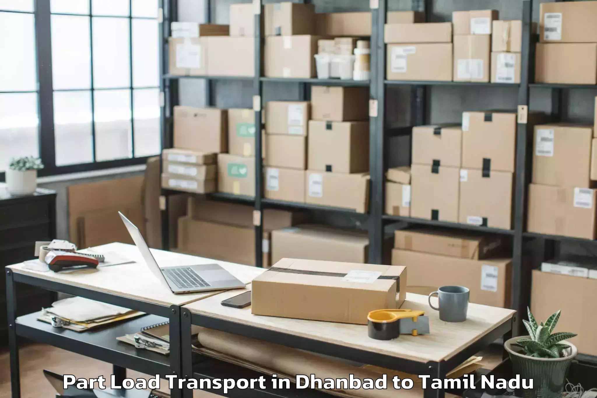 Top Dhanbad to Panruti Part Load Transport Available